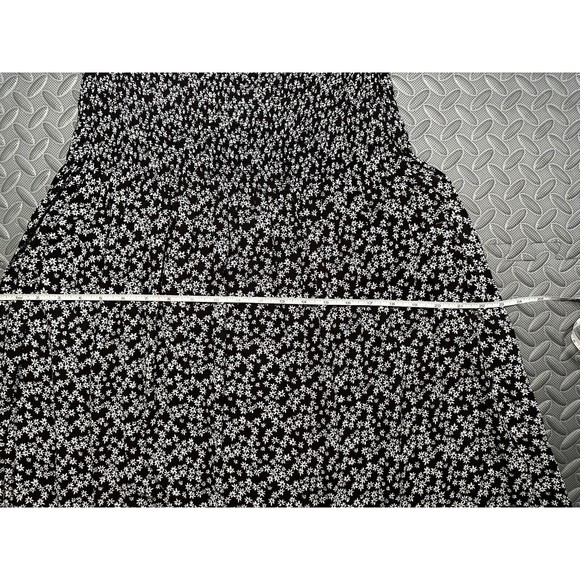 Lulus Picking Daisies Flower print Off-the-Shoulder mini black dress 100%rayon L - Picture 7 of 12